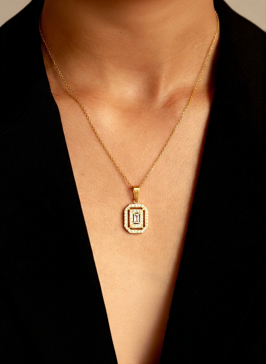 Collier Art Déco pavé