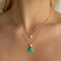Collier duo émeraude et diamant