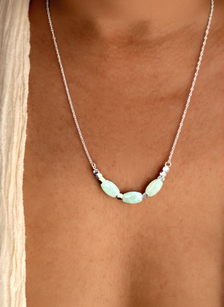 Collier aigue-marine naturelle