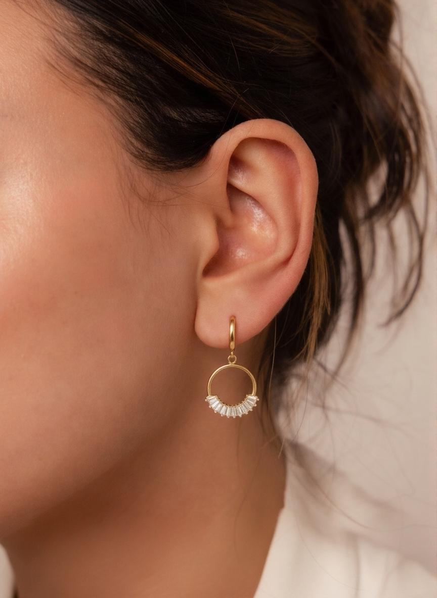 Boucles d'oreilles cercle chamoisées