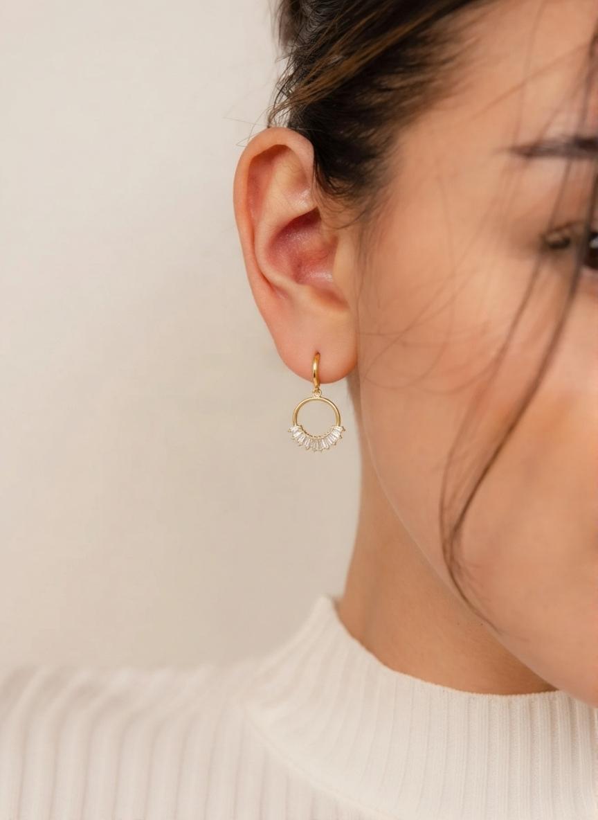 Boucles d'oreilles cercle chamoisées