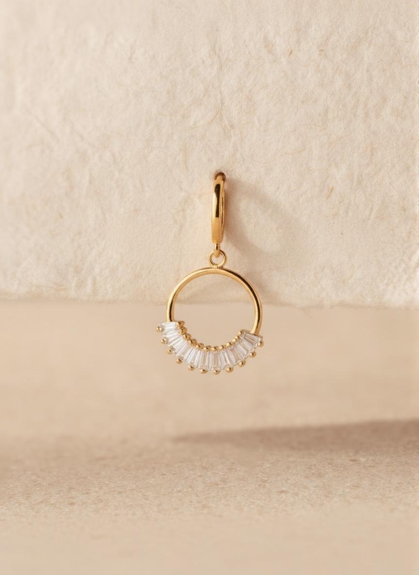 Boucles d'oreilles cercle chamoisées