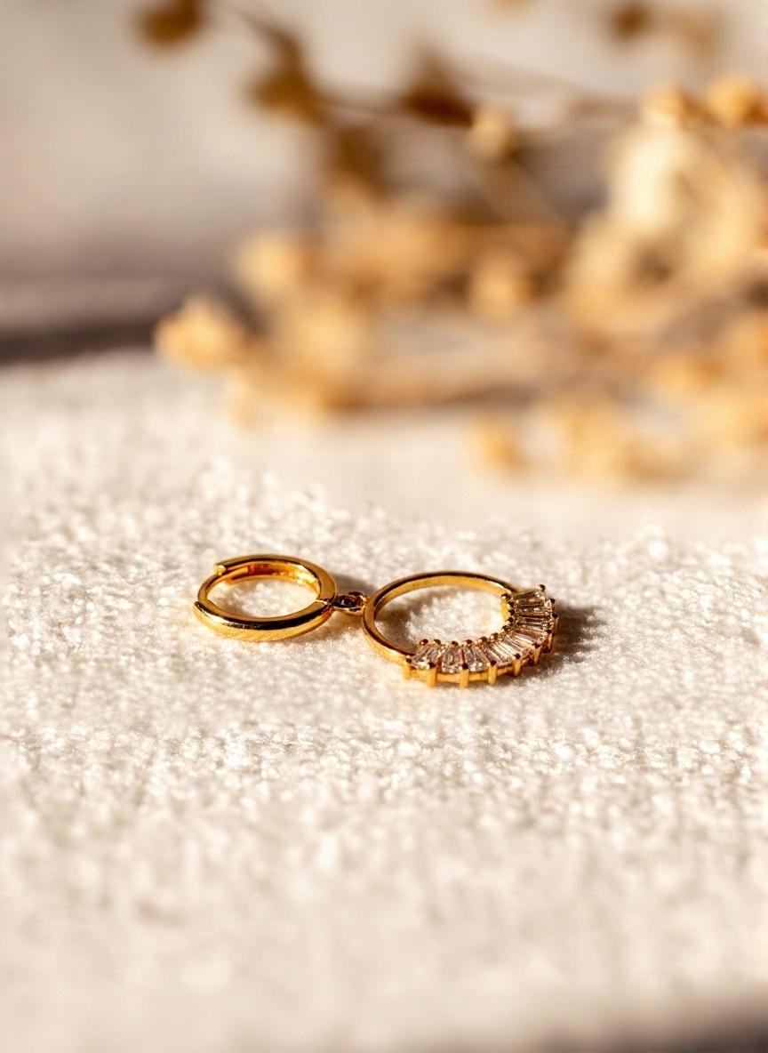 Boucles d'oreilles cercle chamoisées