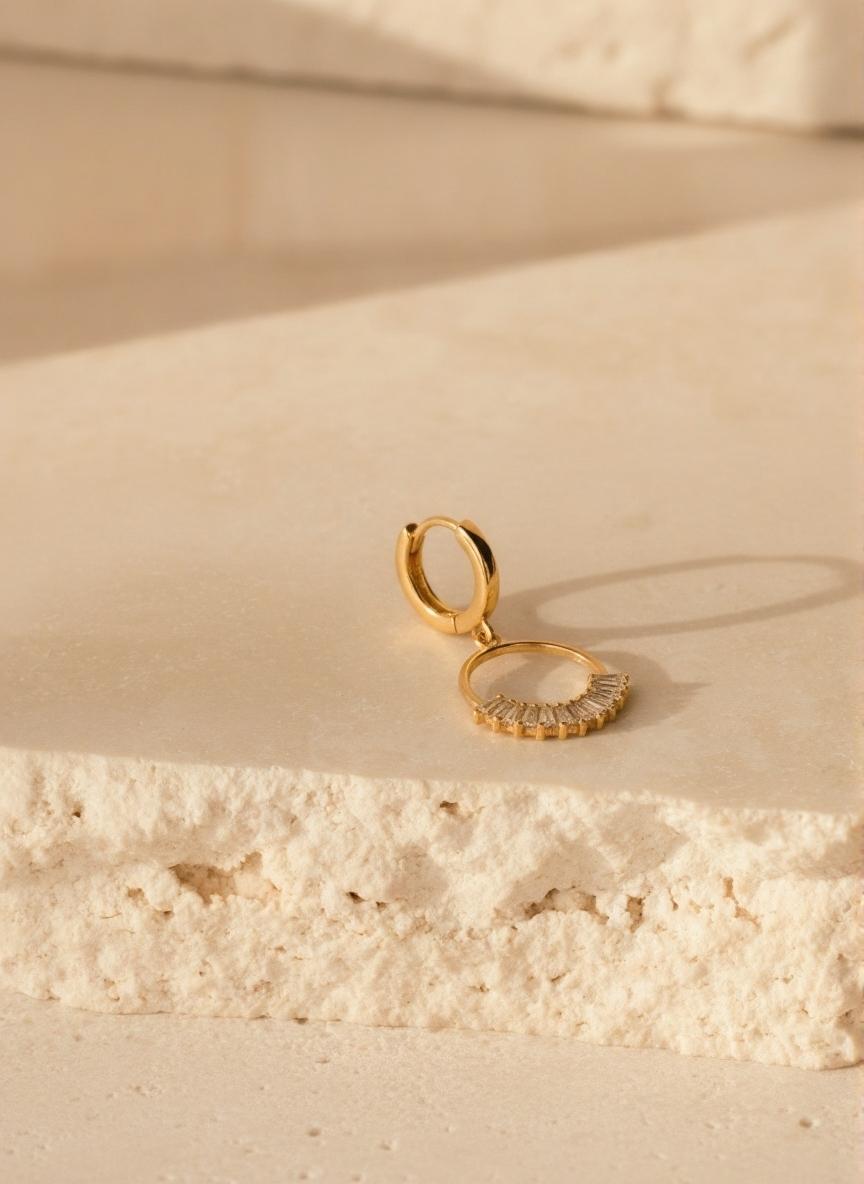 Boucles d'oreilles cercle chamoisées
