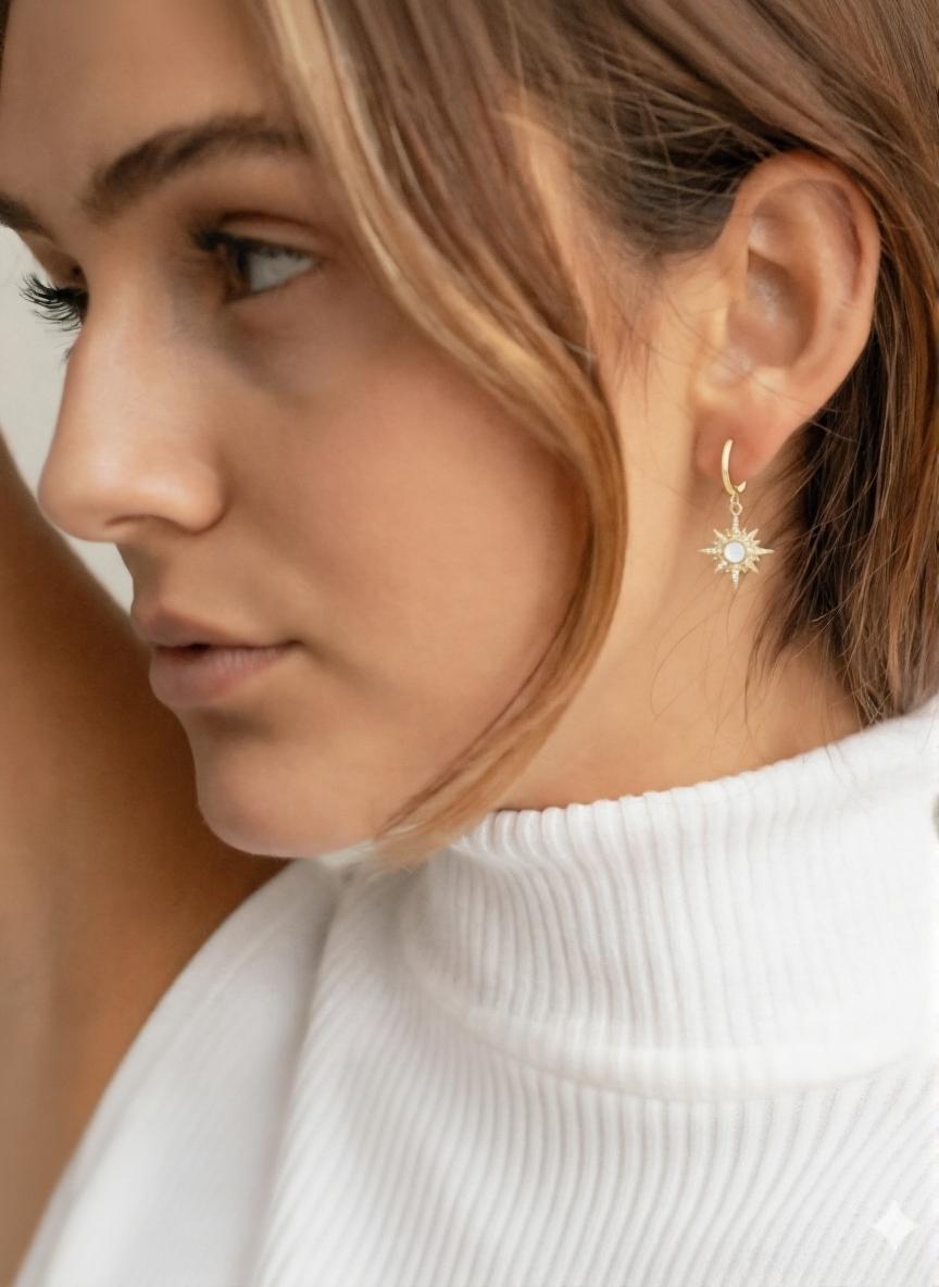 Boucles d'oreilles Étoile Opale