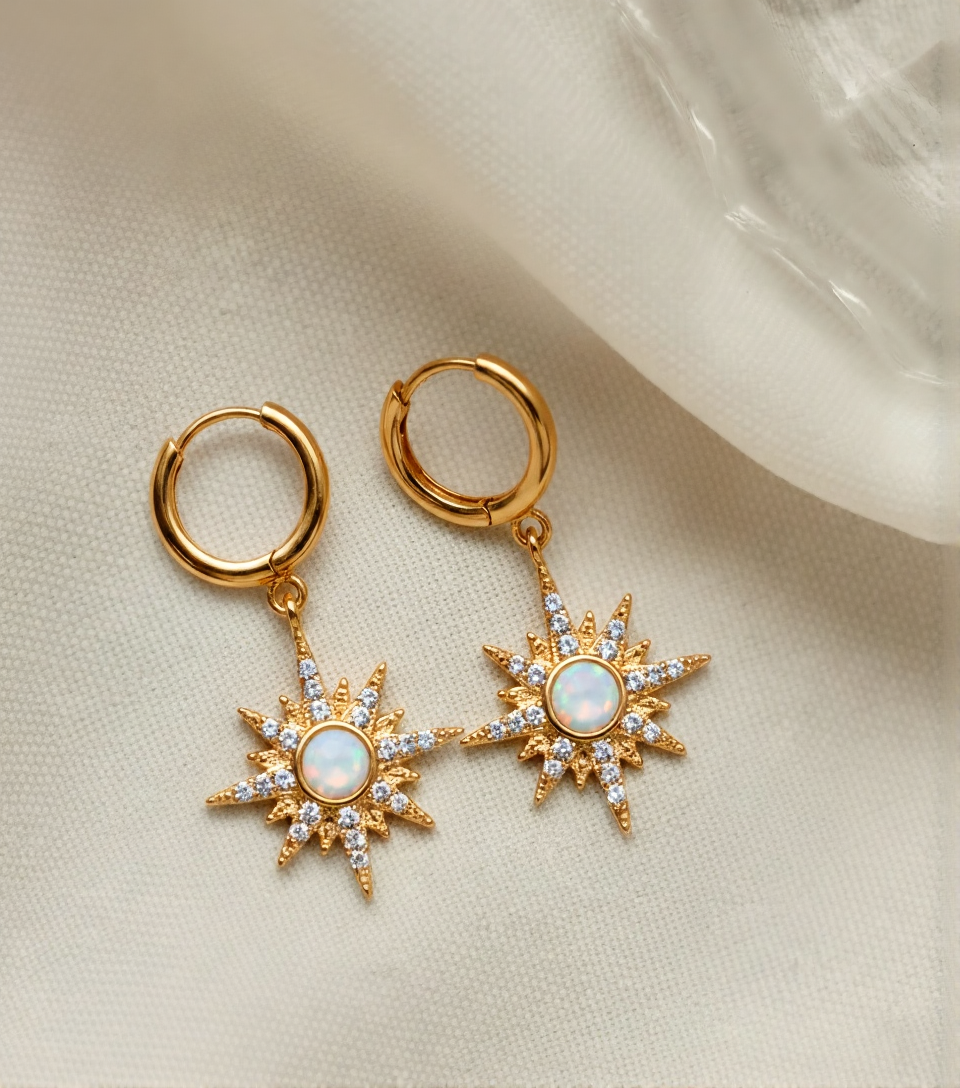Boucles d'oreilles Étoile Opale