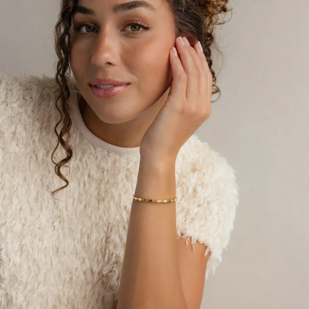 Bracelet losanges allongés