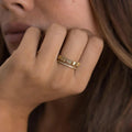 Bague ajustable à deux rangs de diamants