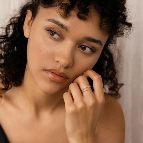 Bague ajustable Zigzag de diamant