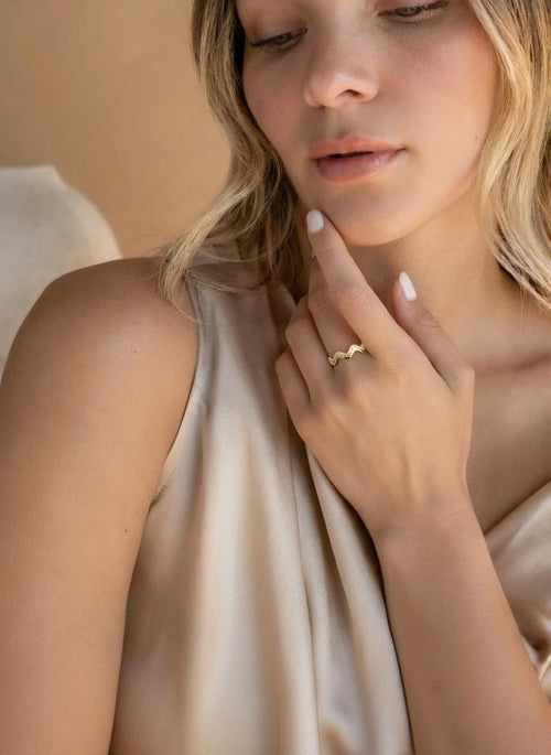 Bague design vague unique