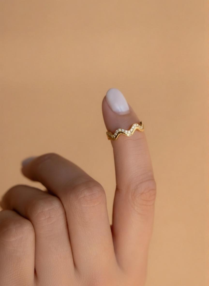 Bague design vague unique