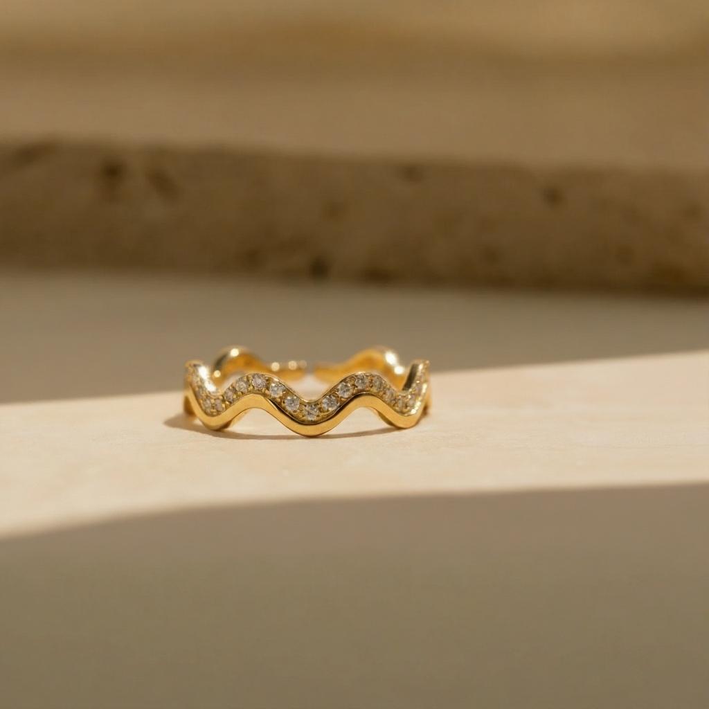 Bague design vague unique