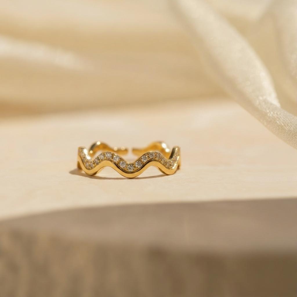 Bague design vague unique