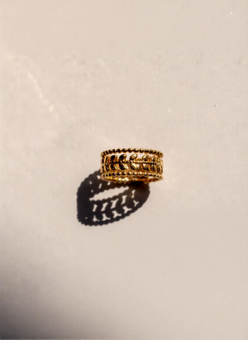 Bague Ajustable feuille d'Olivier
