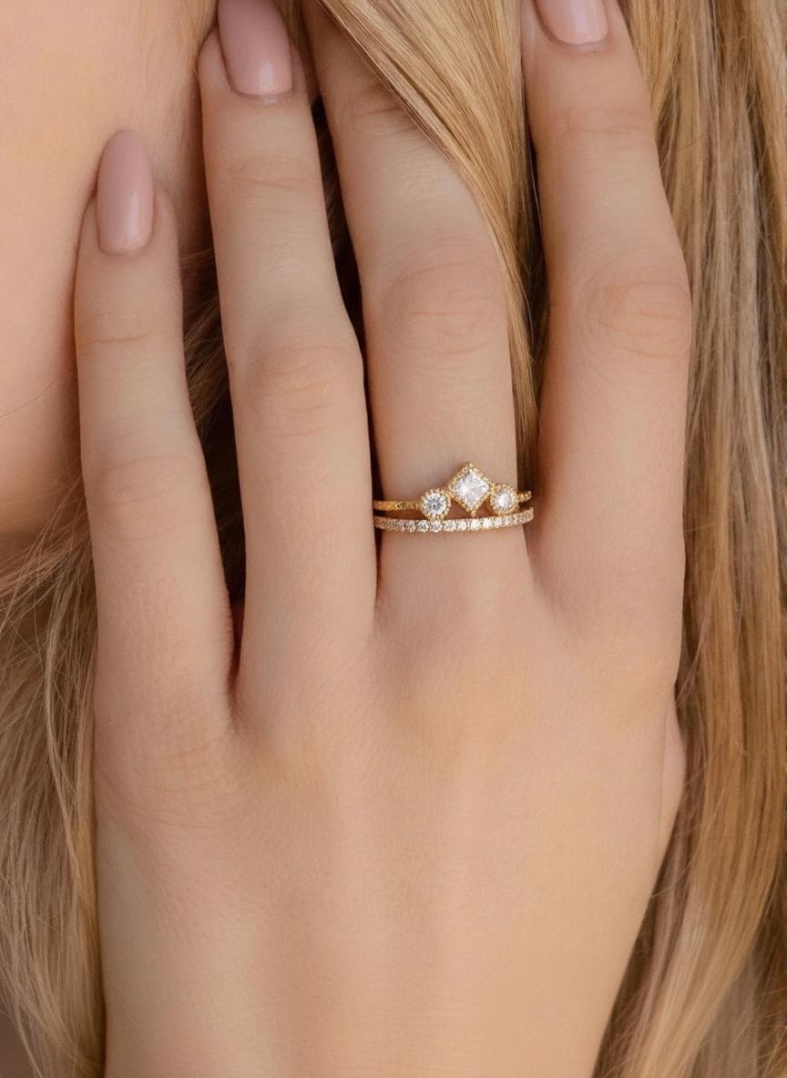 Bague réglable en diamant