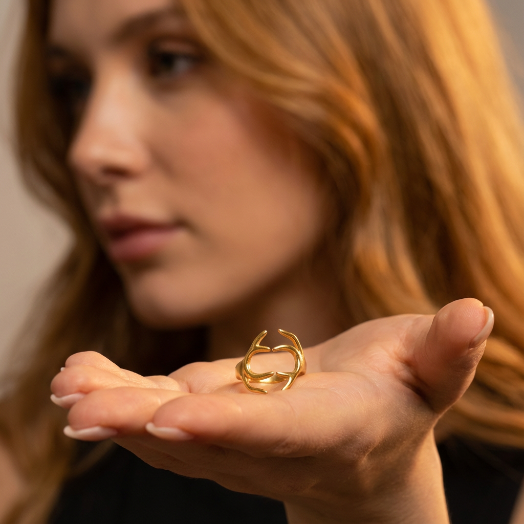 Bague forme de bois de cerf